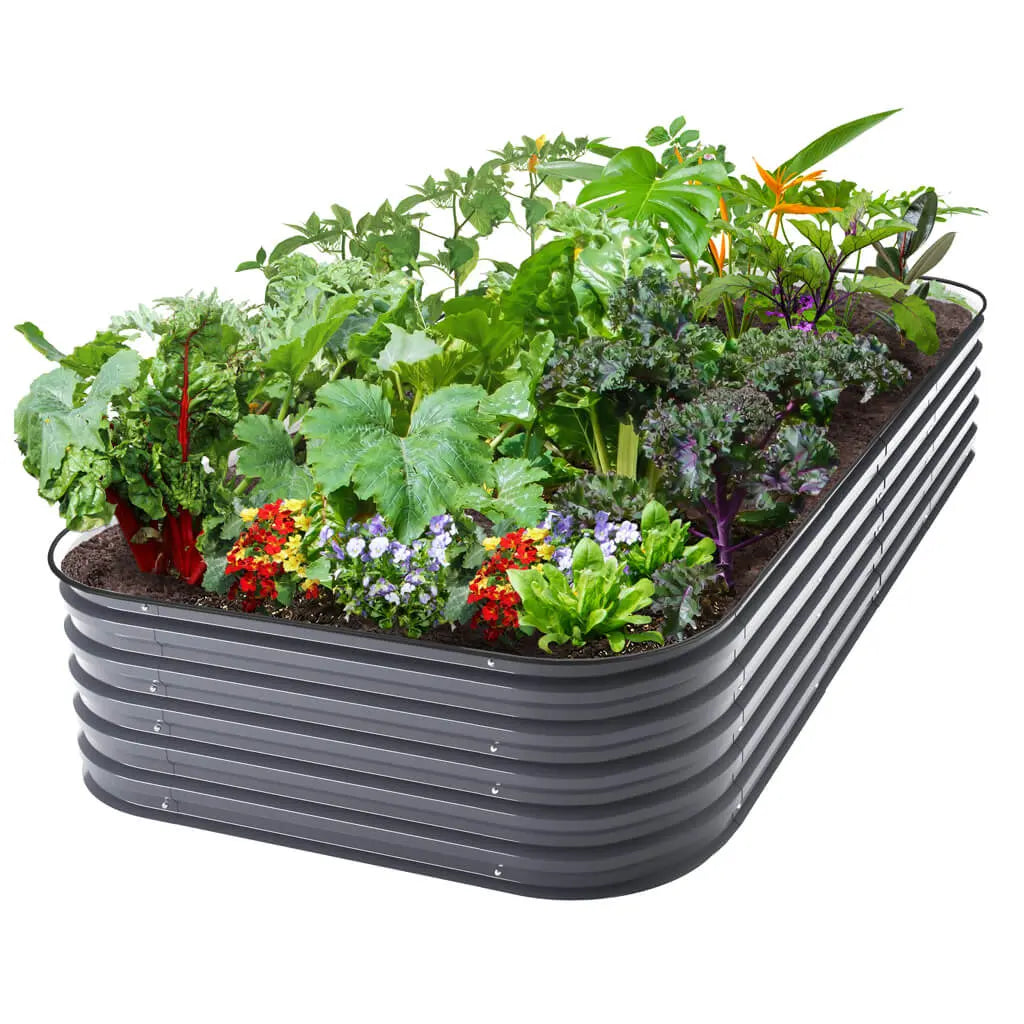 4x8 raised garden bed grey-Vegega
