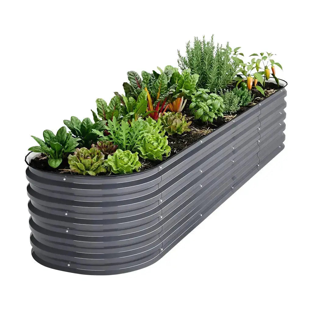 17 inches tall grey planter raised boxes-Vegega