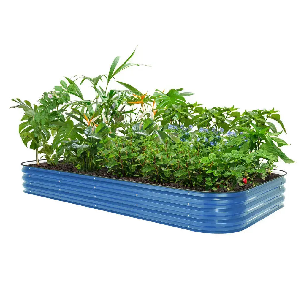 11'' Tall 8x4 Galvanized Raised Flower Bed (10 in 1)【Upgrade 2.0】 Vegega