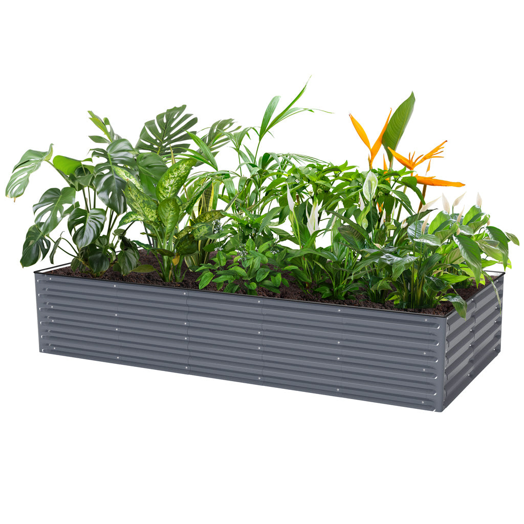8x4 aluminum raised garden bed gray-VEGEGA