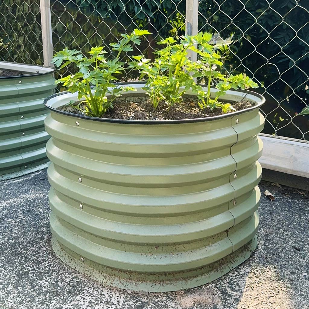 17'' Tall 24'' Round Metal Raised Garden Beds Twin Pack【Upgrade 2.0】