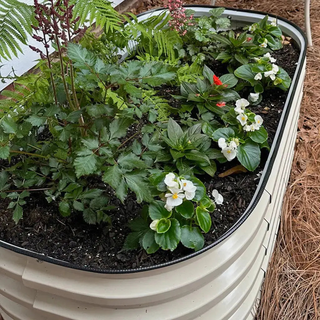 2-in-1 garden raised bed white-Vegega