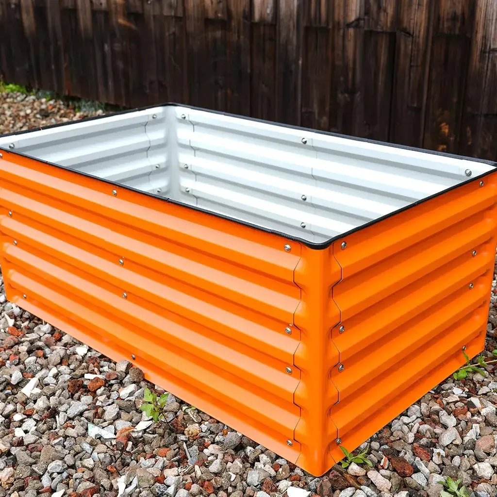 Rectangle 3.5x2 Raised Garden Bed orange - vegega metal raised garden bed
