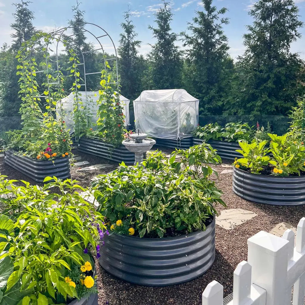 17'' Tall 42'' Wide Round Raised Garden Beds Vegega