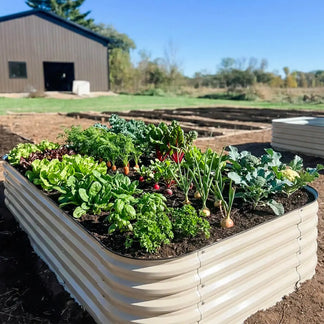 17'' Tall 4x8 Metal Raised Garden Beds (10 in 1)【Upgrade 2.0】 Vegega