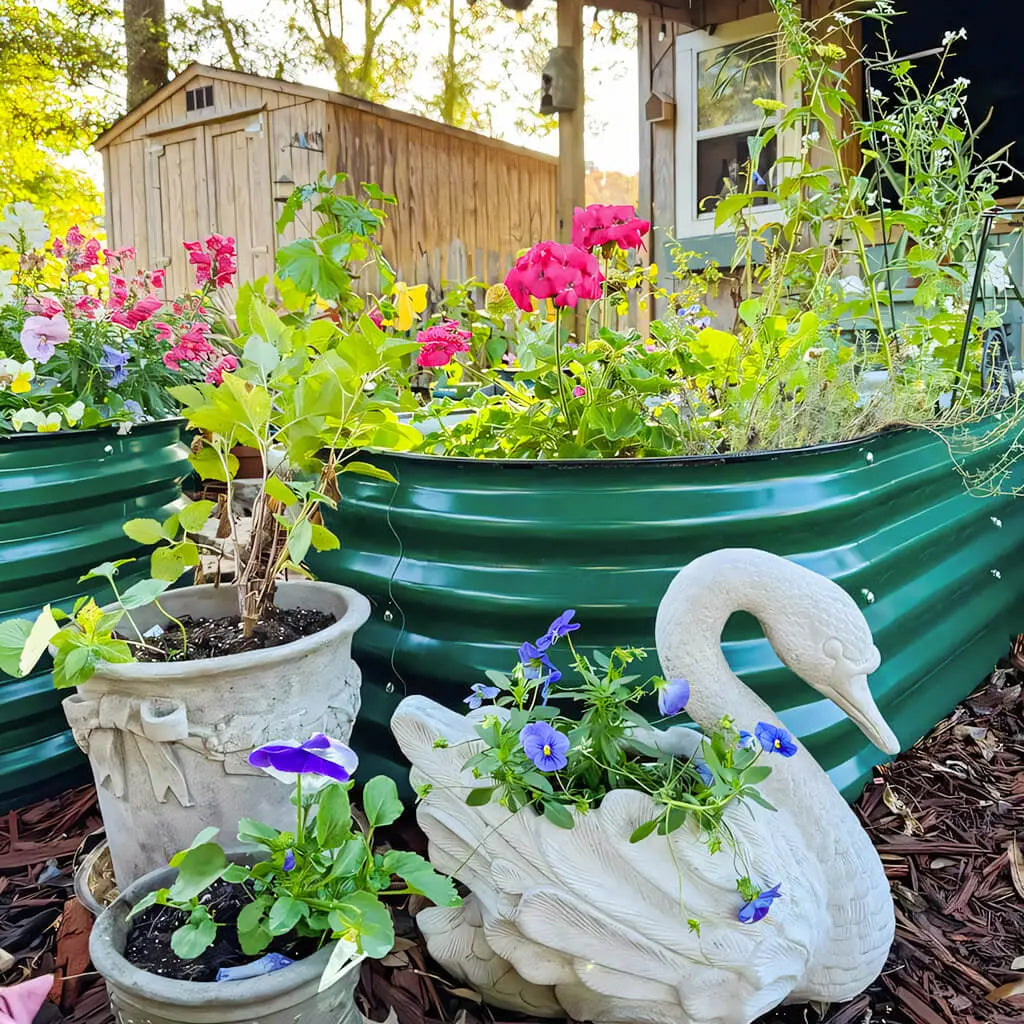 corrugated metal planter boxes-Vegega