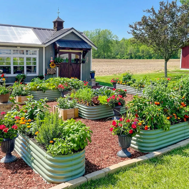 metal planter boxes garden ideas growing flowers-Vegega