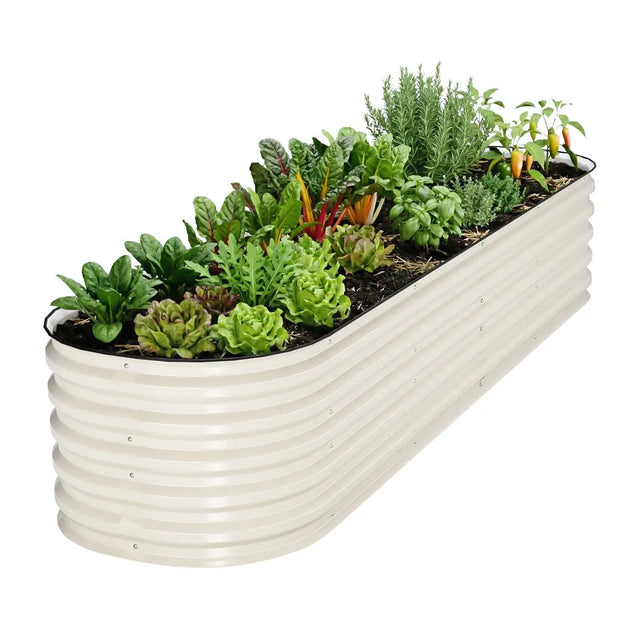 17 inches tall white raised planter boxes-Vegega