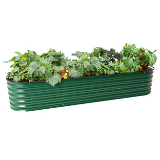 17'' Tall 8x2 Metal Raised Garden Beds (9 in 1)【Upgrade 2.0】