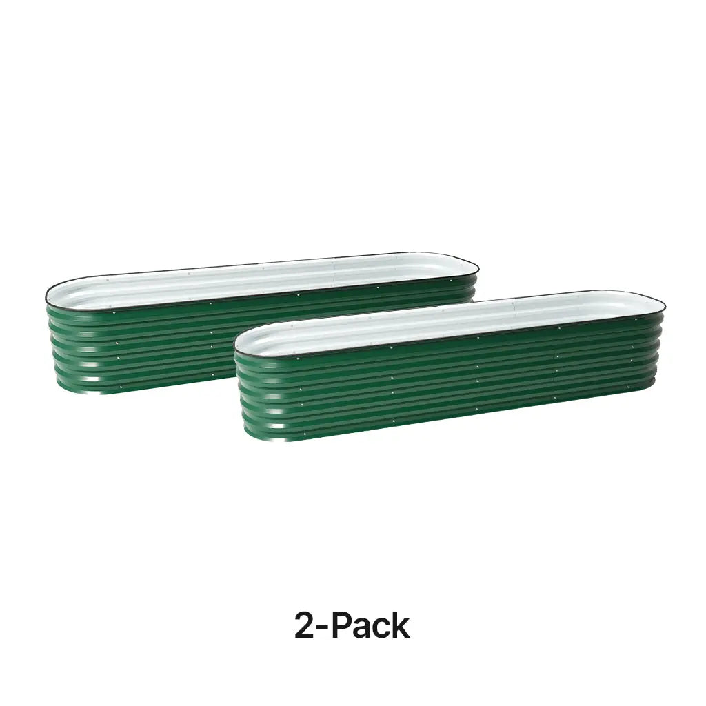 17'' Tall 8x2 Metal Raised Garden Beds (9 in 1)【Upgrade 2.0】