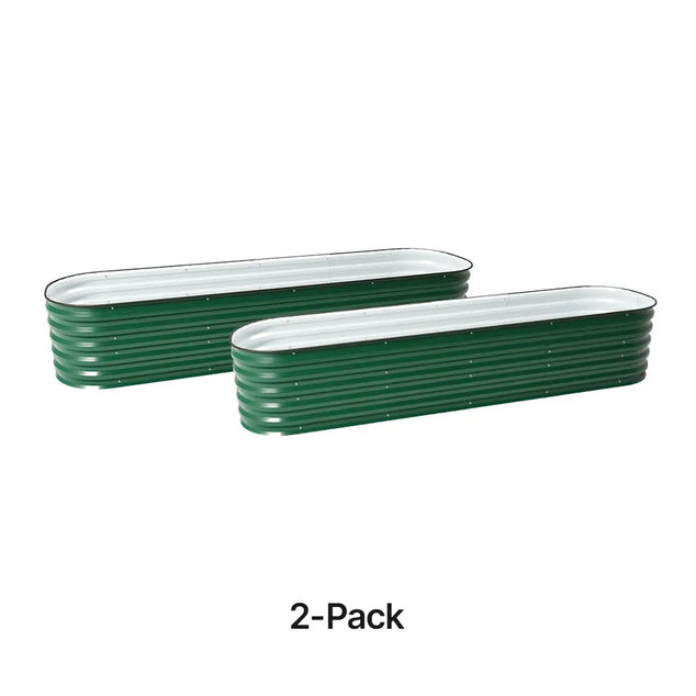 17'' Tall 8x2 Metal Raised Garden Beds (9 in 1)【Upgrade 2.0】