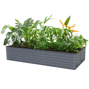 8x4 aluminum raised garden bed gray-VEGEGA