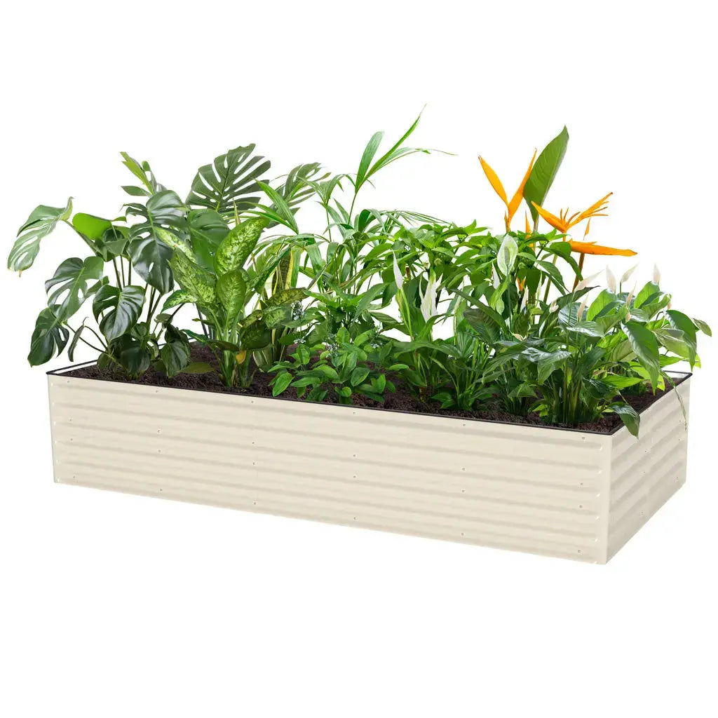 8x4 aluminum raised garden bed white-VEGEGA