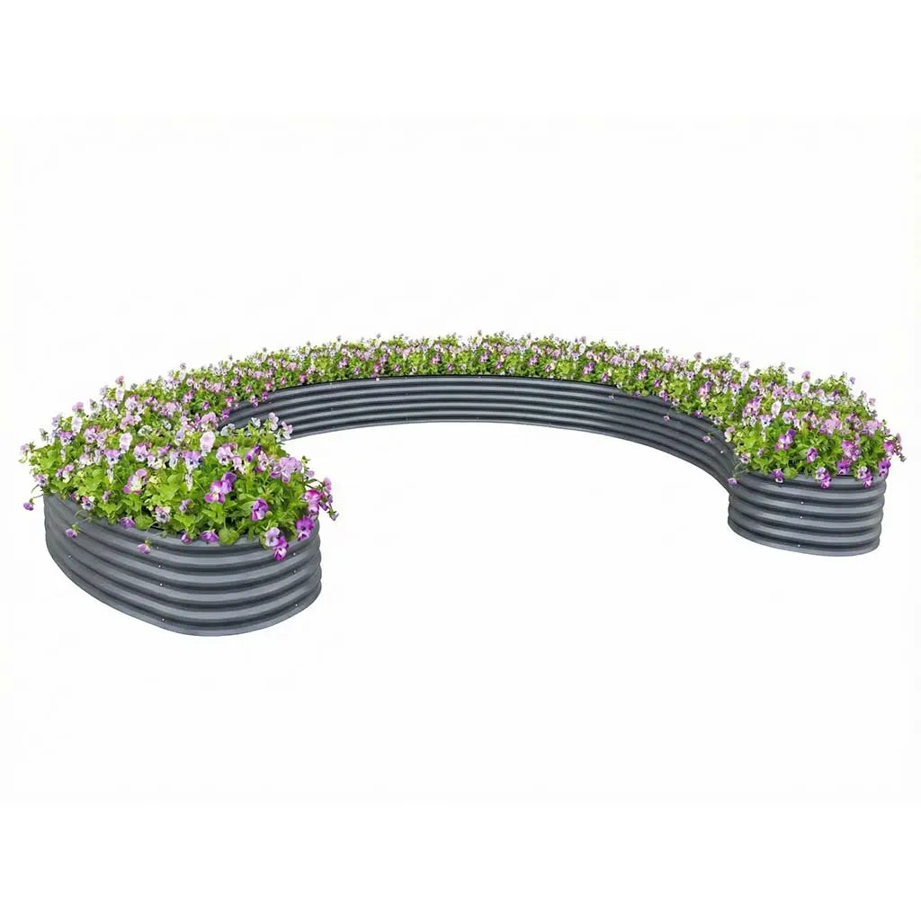 17-inch tall ring shaped raised bed gray-VEGEGA
