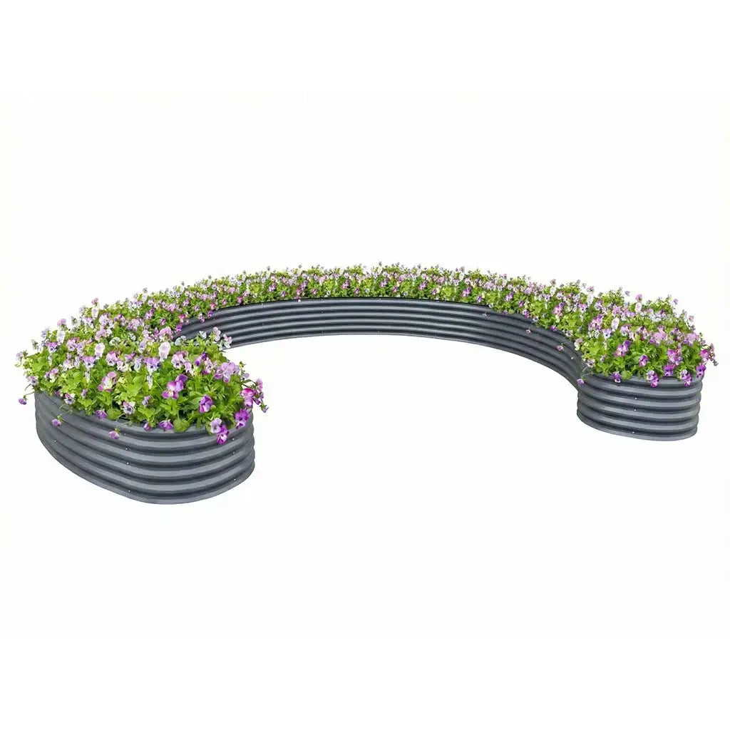 17-inch tall ring shaped raised bed gray-VEGEGA