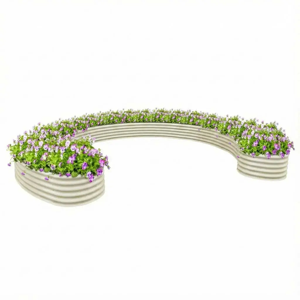 17-inch tall ring shaped raised bed white-VEGEGA