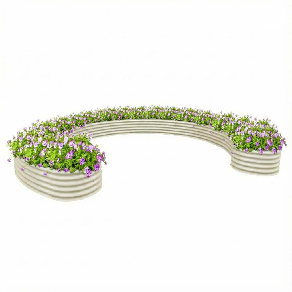 17-inch tall ring shaped raised bed white-VEGEGA