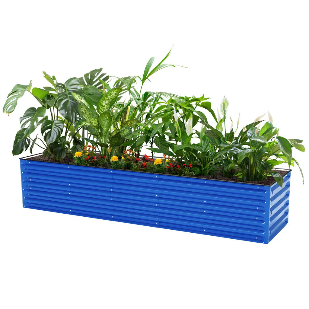 2x8 planter box with trellis Night blue