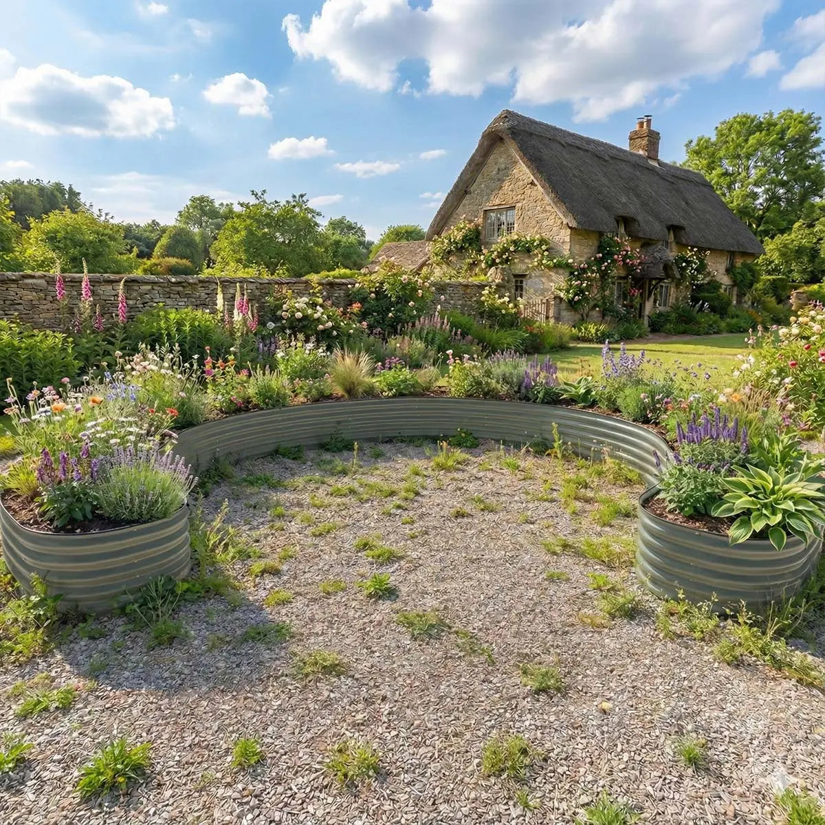 ring shaped metal raised garden bed-Vegega