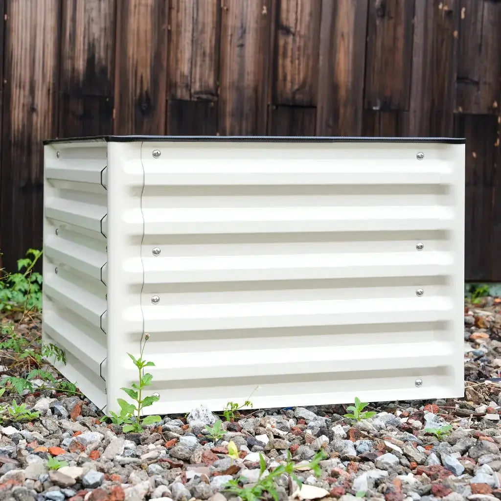 square Planter Boxes white-vegega metal raised beds