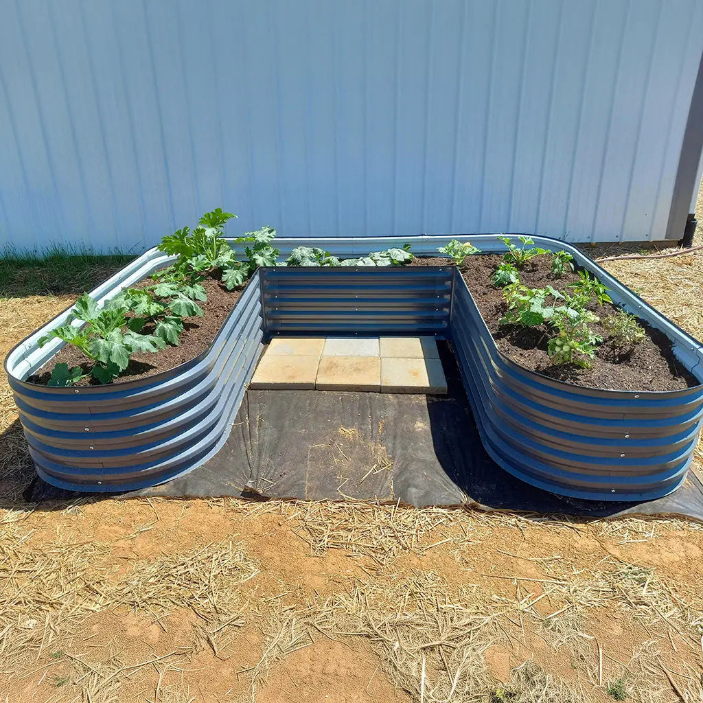 u shaped planter box grey-Vegega