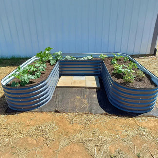 u shaped planter box grey-Vegega