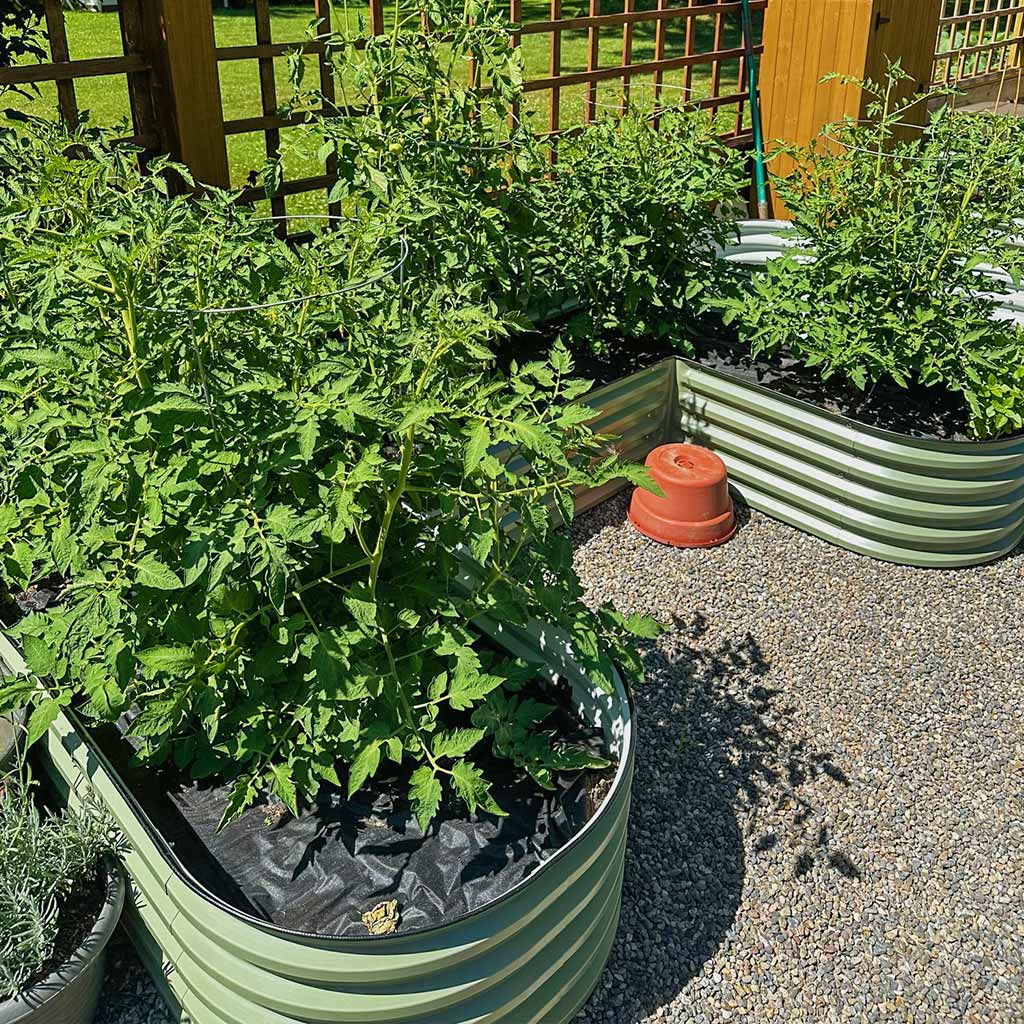 u shaped plant pot Vegega 17" Tall U-Shaped Large Size Raised Garden Bed Modular Corrugated Metal, Reseda green