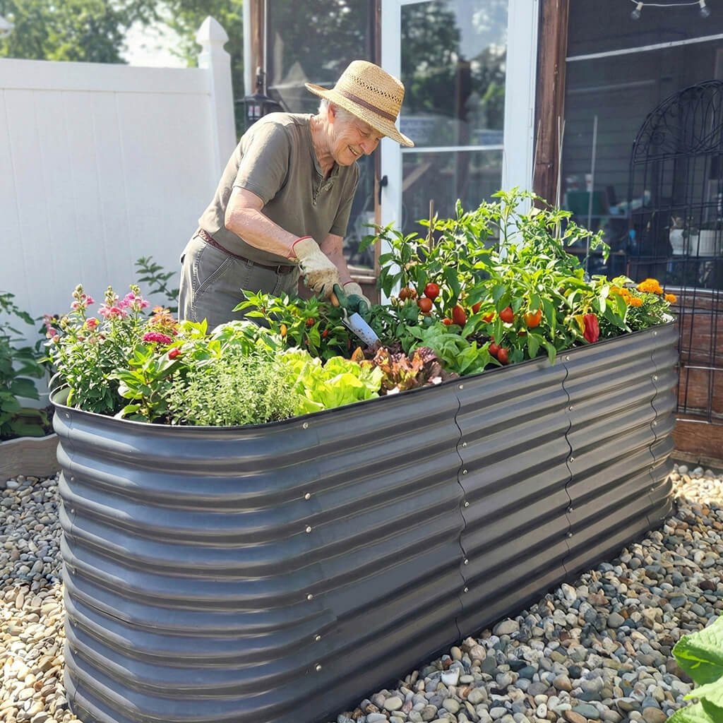 32'' Tall 6.5x2 Raised Garden Bed (6 in 1)【Upgrade 2.0】