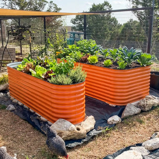 32'' Tall 8x2 Waist-high Metal Raised Garden Bed Kit (9 in 1)【Upgrade 2.0】 Vegega