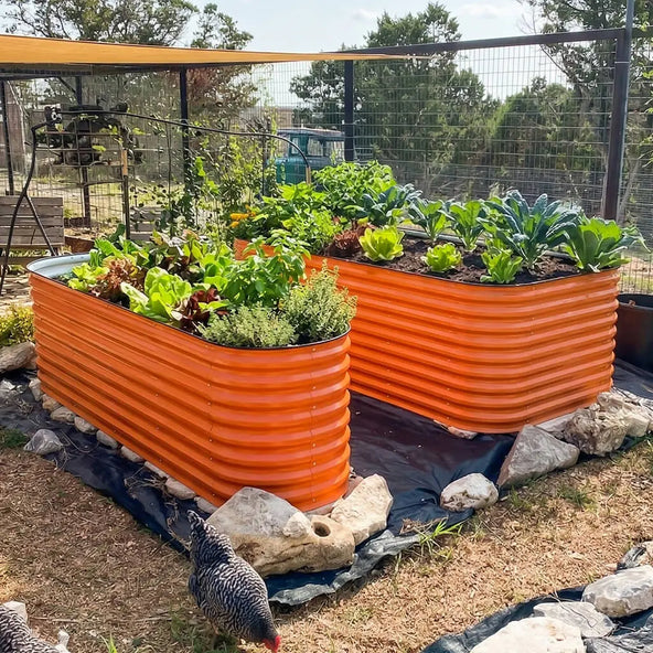 32'' Tall 8x2 Waist-high Metal Raised Garden Bed Kit (9 in 1)【Upgrade 2.0】 Vegega