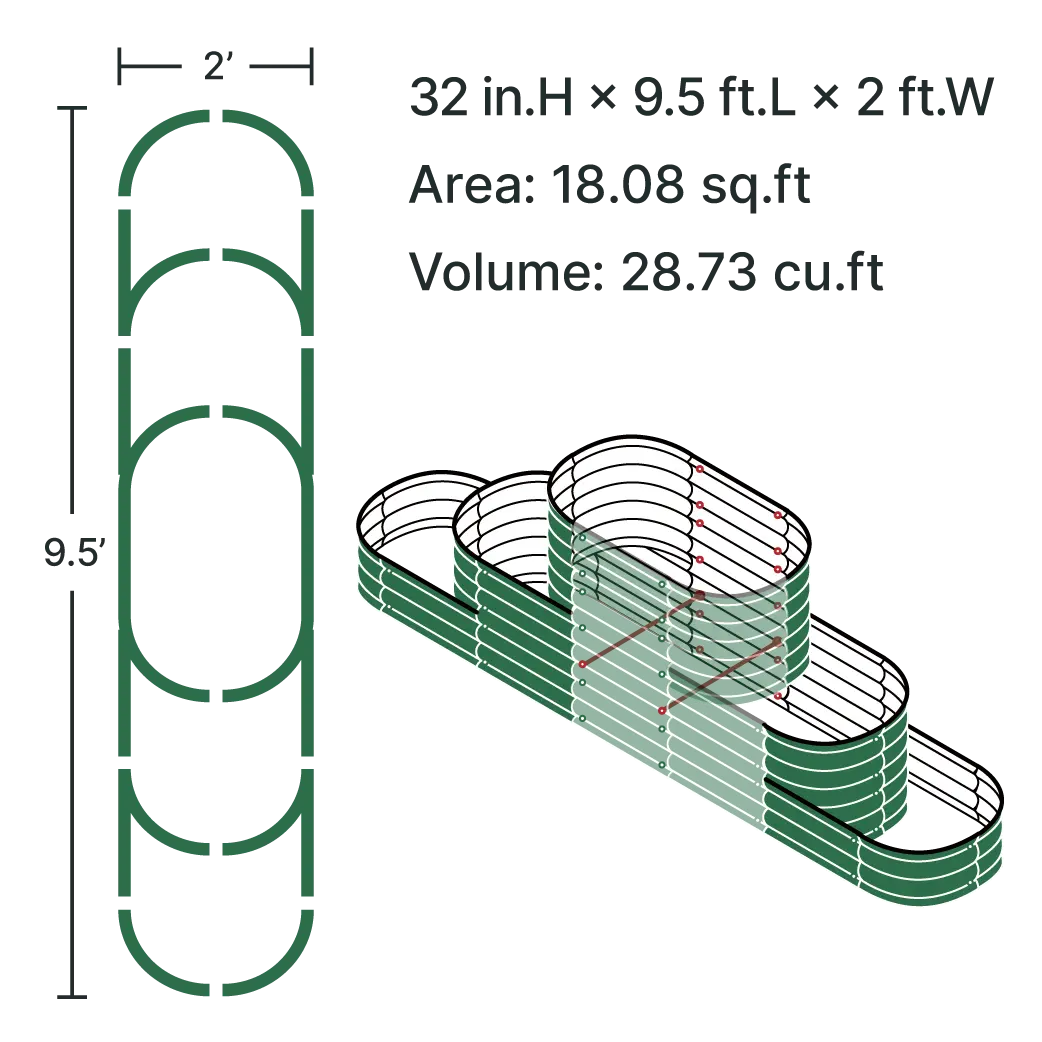 32'' Tall 3 Tier Garden Bed Large Size【Upgrade 2.0】 VEGEGA