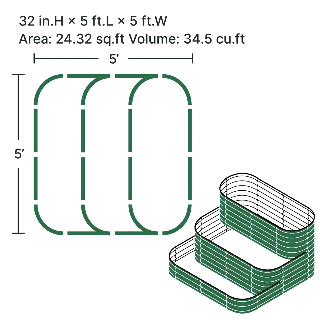 32'' Tall 3 Tiered Cascade Garden Bed【Upgrade 2.0】 Vegega
