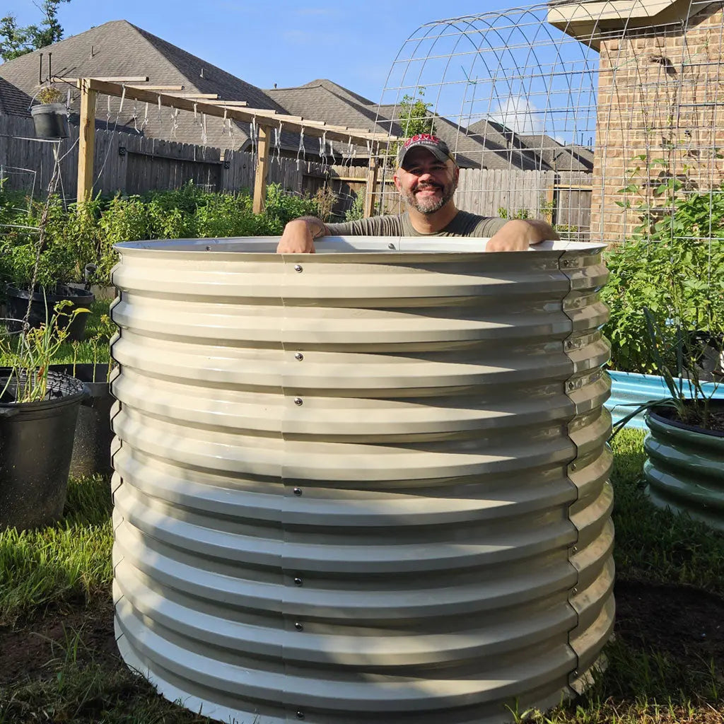 white round garden bed-Vegega