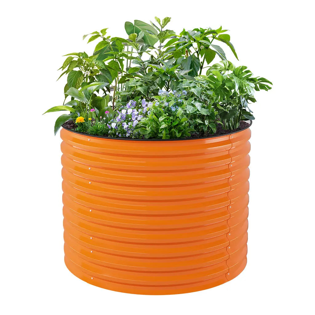 32 inches tall round garden bed orange-Vegega