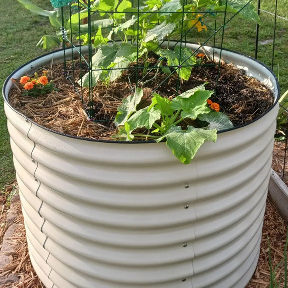 42'' Wide Round Garden Bed white