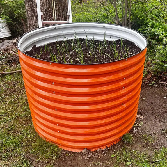 Orange Round Garden Bed