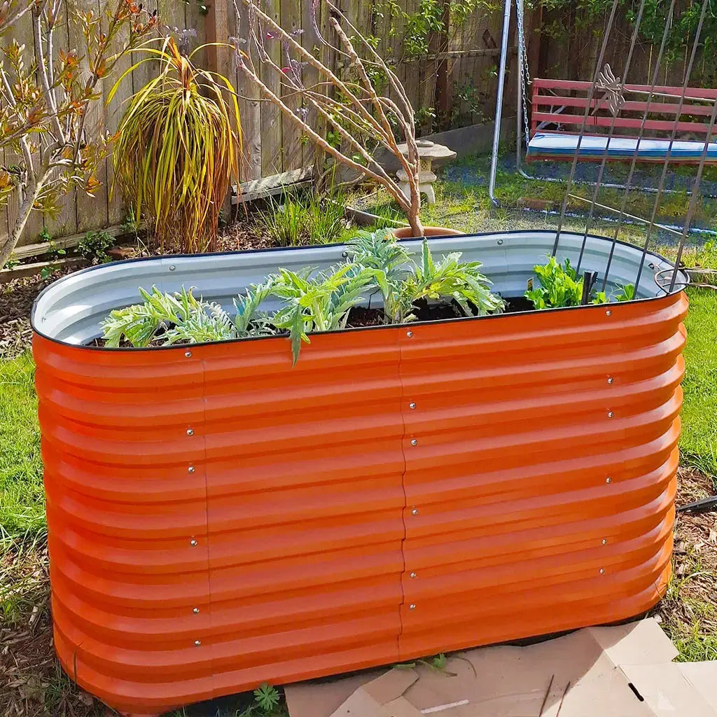 galvanized raised flower bed-Vegega