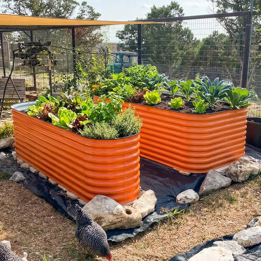 32'' Tall 8x2 Waist-high Metal Raised Garden Bed Kit (9 in 1)【Upgrade 2.0】 Vegega