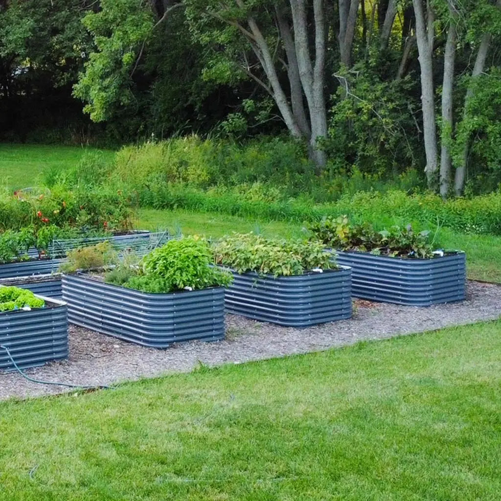 32'' Tall 8x4 Galvanized Steel Raised Beds (10 in 1)【Upgrade 2.0】