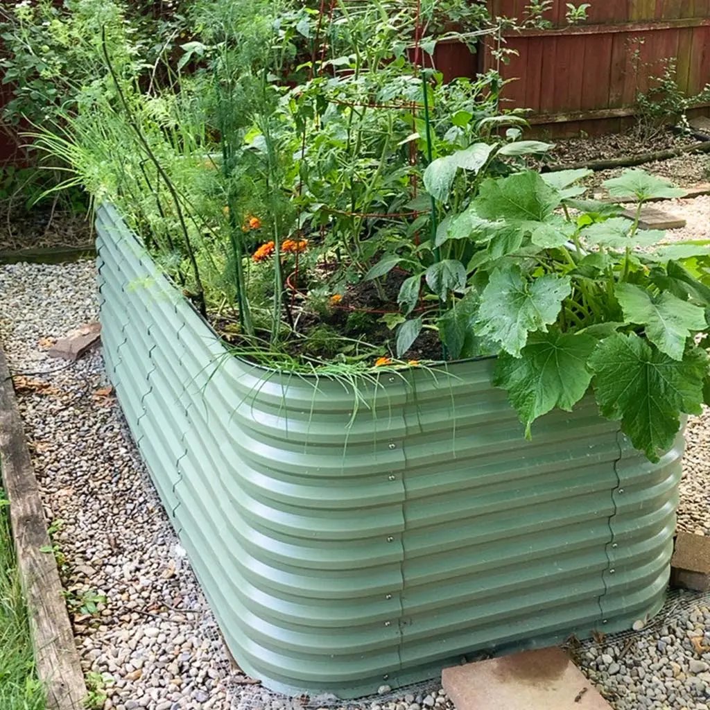 32'' Tall 8x4 Galvanized Steel Raised Beds (10 in 1)【Upgrade 2.0】