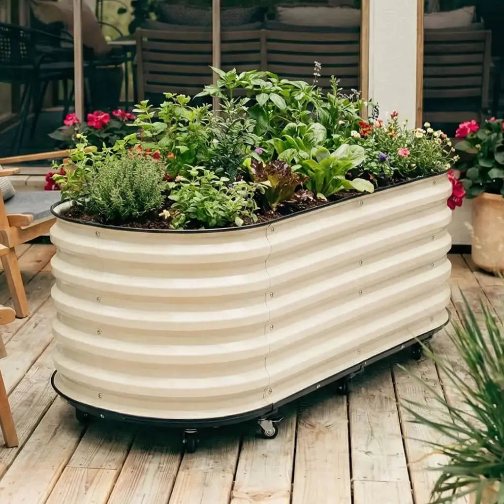 5ft x 2ft Metal Raised Garden Bed with Self-Watering Base VEGEGA