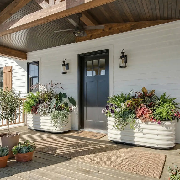 5ft x 2ft Metal Raised Garden Bed with Self-Watering Base VEGEGA