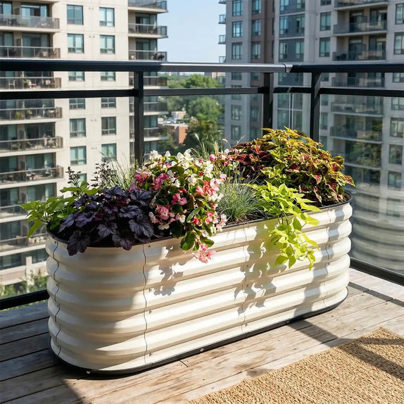 5ft x 2ft Metal Raised Garden Bed with Self-Watering Base VEGEGA