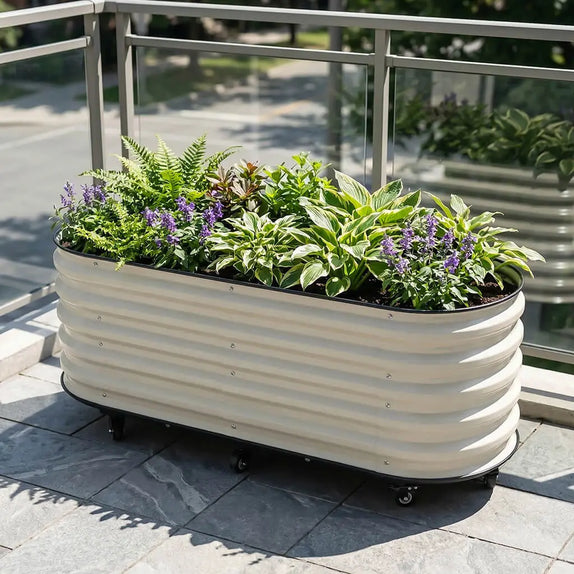 5ft x 2ft Metal Raised Garden Bed with Self-Watering Base VEGEGA