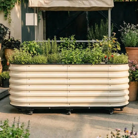 5ft x 2ft Metal Raised Garden Bed with Self-Watering Base VEGEGA
