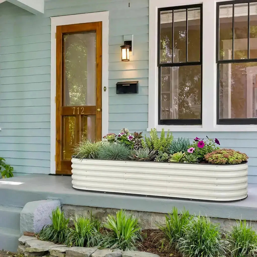 self watering galvanized planter 8'x2' Base Without Wheel
