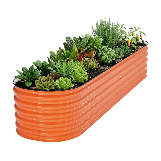 17 inches tall orange elevated planter boxes-Vegega