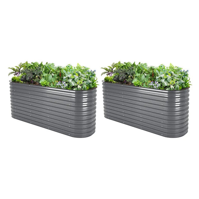 2-Pack Metal Raised Garden Beds