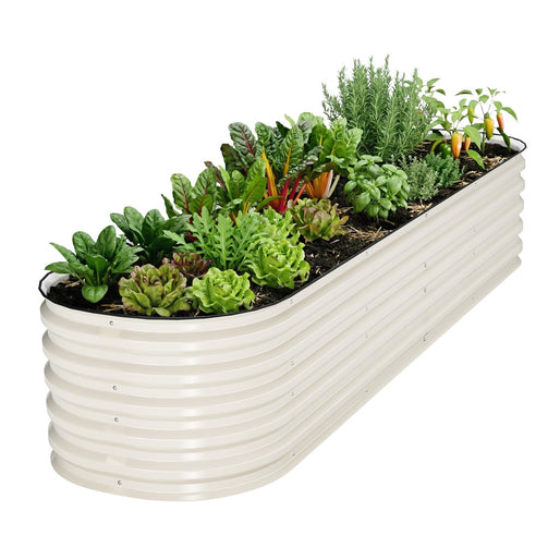17 inches tall white raised planter boxes-Vegega