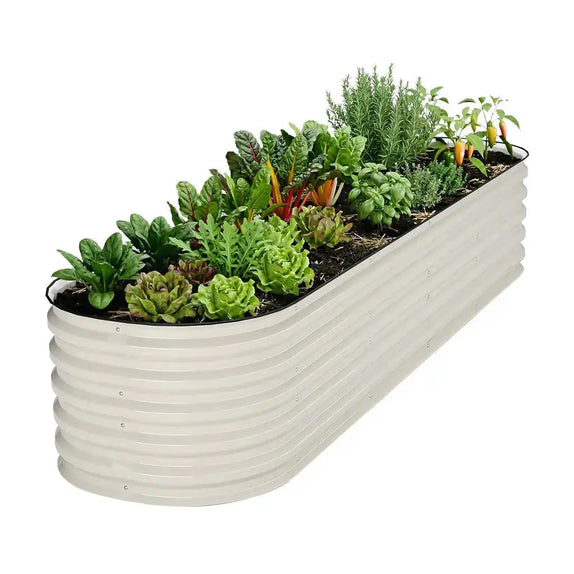 17 inches tall white raised planter boxes-Vegega